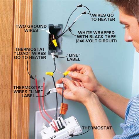 baseboard heater junction box|wiring a baseboard heater.